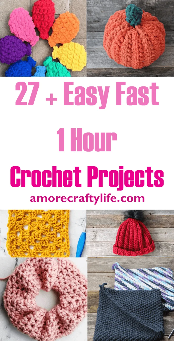 Try some of these fast and easy 1 hour crochet projects. They are great for last minute gifts.