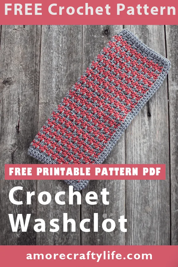 Try this easy houndstooth stitch washcloth crochet pattern. This pattern is an easy combination of single and double crochet to make this striking two color combo.