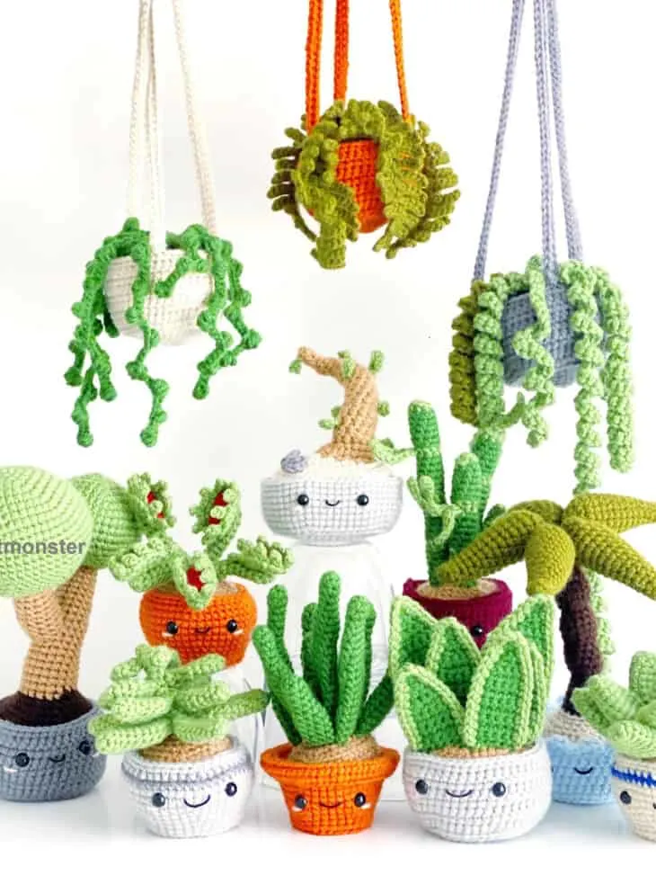 Make your own cute potted plants with these fun patterns.