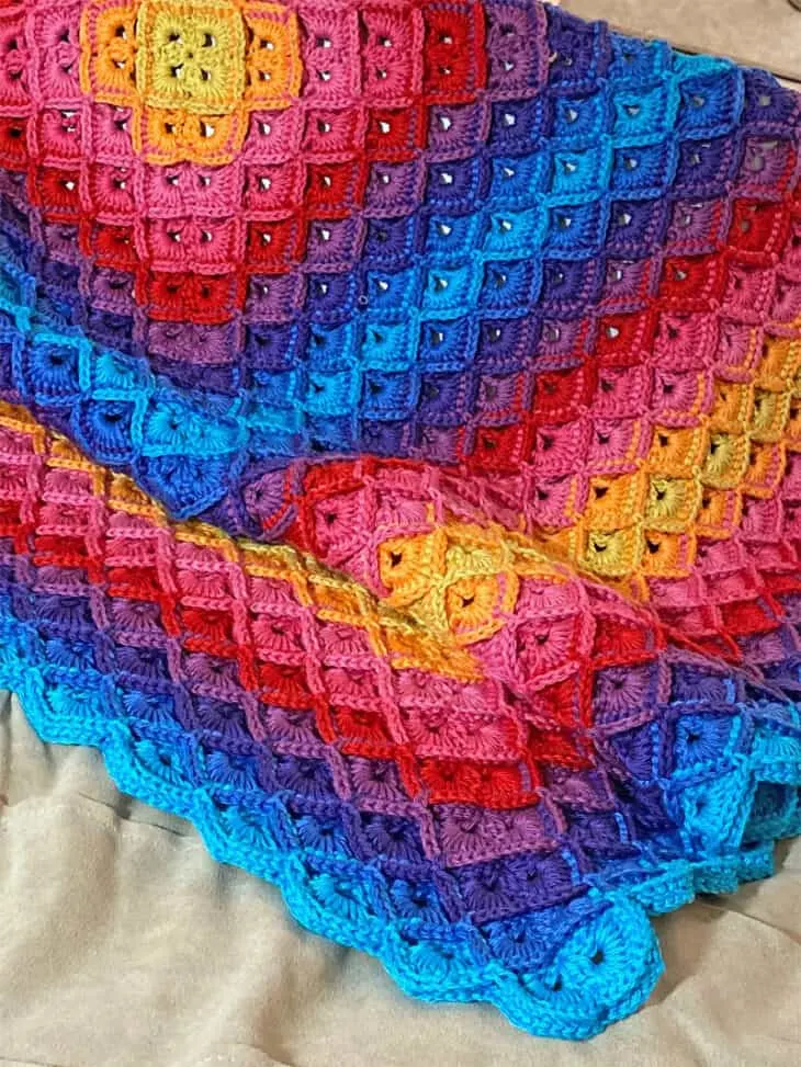 Try this pretty rainbow afghan throw PDF Pattern.