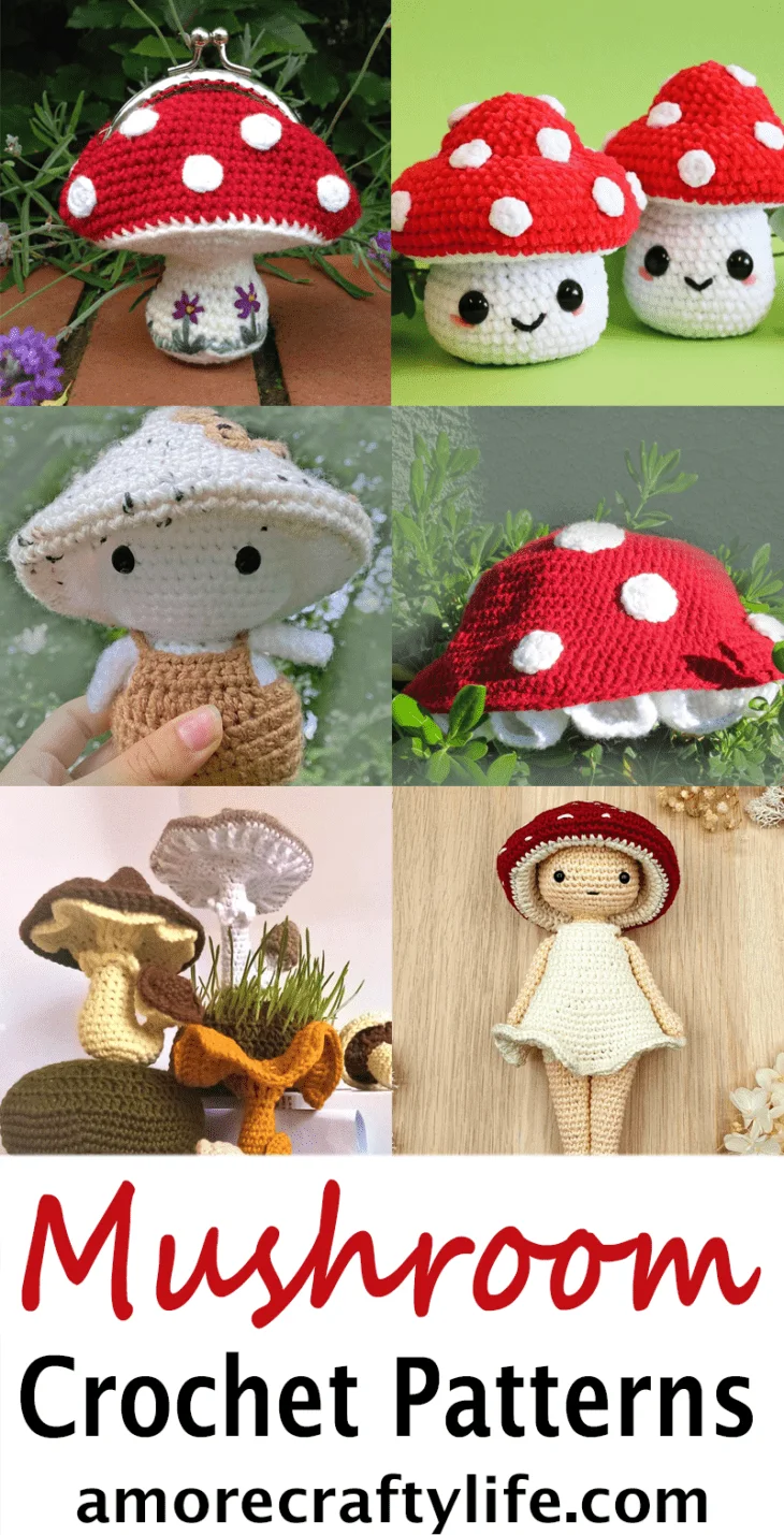 Make a cute crochet mushroom pattern. There are plushies, bags, dolls and more.
