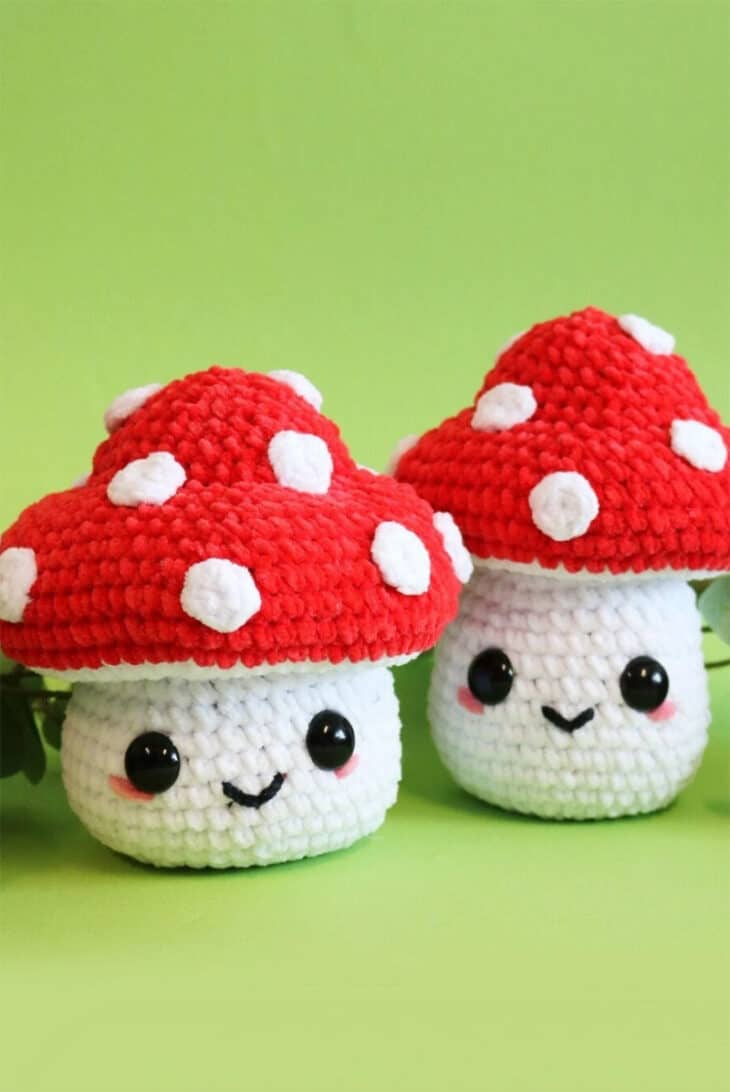 Make your own adorable mushroom plushie crochet pattern.