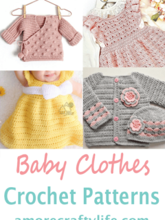 Try making your own adorable baby clothes crochet patterns. There are hats, rompers, dresses, and more.