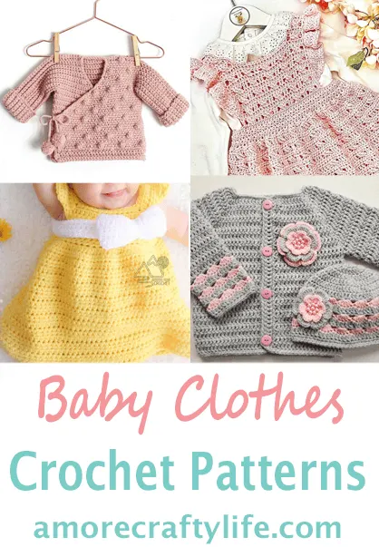 Try making your own adorable baby clothes crochet patterns. There are hats, rompers, dresses, and more.
