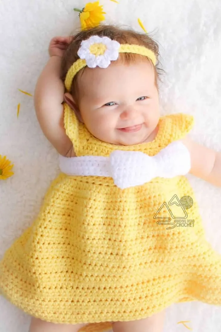 Make a cute crocheted baby dress pattern.