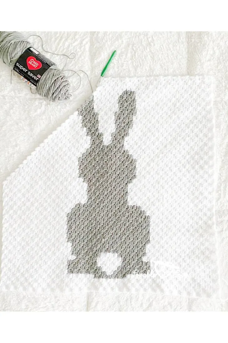 Make this cute bunny crochet blanket pattern.