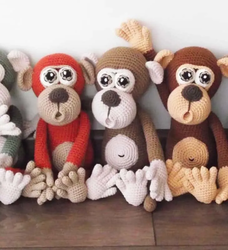 monkey crochet patterns- toy crochet pattern- amigurumi amorecraftylife.com #crochet #crochetpattern #diy