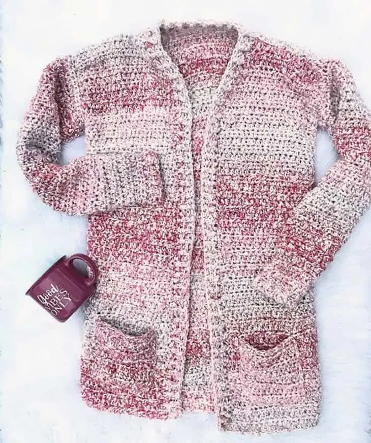 Make a cozy crocheted cardigan with this pattern.