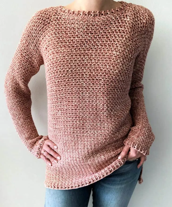Make your own cozy crocheted pullover sweater.