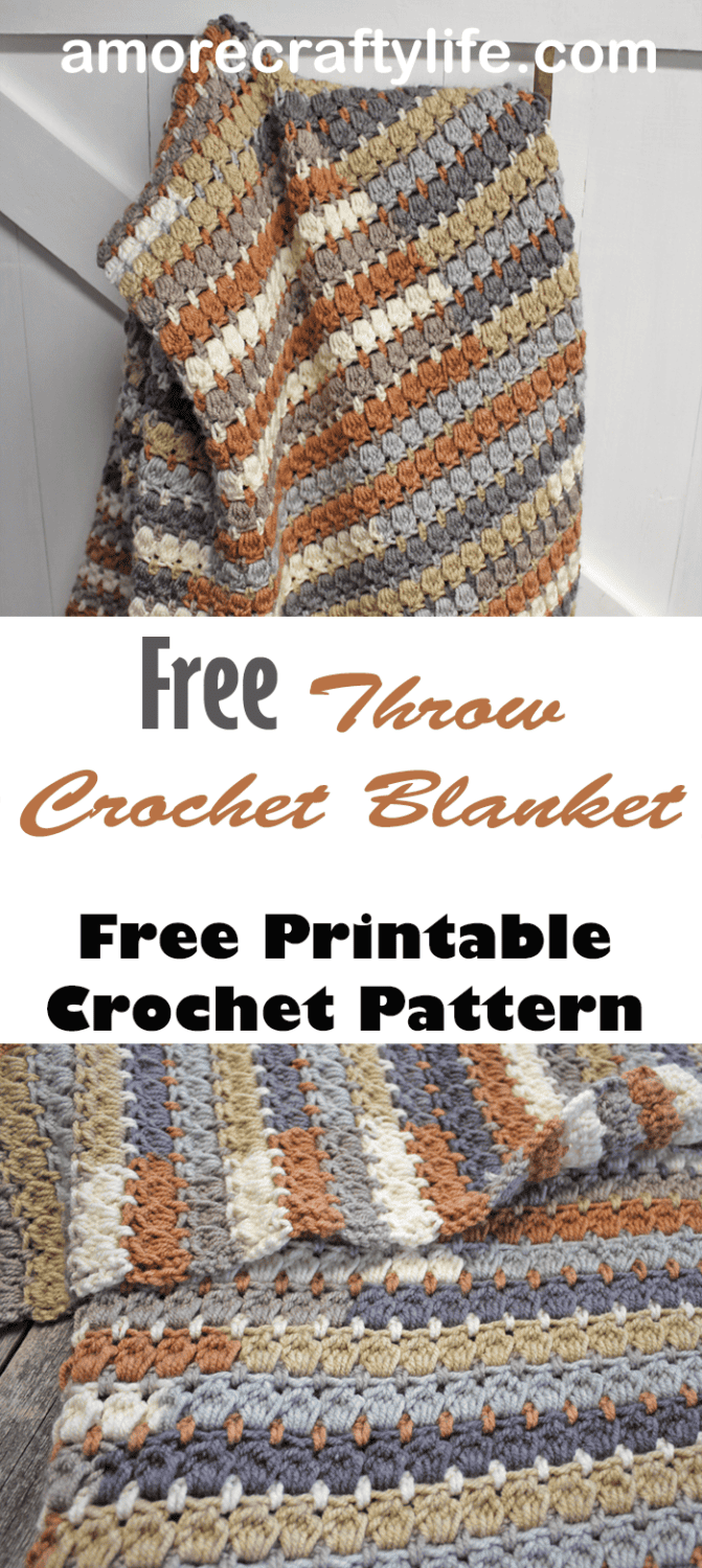 Make your own pretty throw crochet blanket with this easy crocheting pattern using Caron Cakes Yarn.