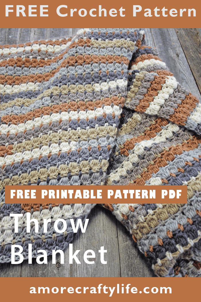 Make your own pretty throw crochet blanket with this easy crocheting pattern using Caron Cakes Yarn.