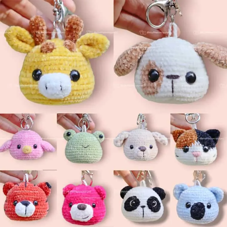 Make some cute amigurumi animal keychains with this 10-1 crochet pattern.