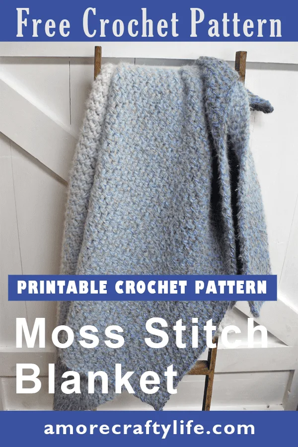 Make this easy moss stitch blanket. This crochet baby blanket pattern is an easy project using single and chain crochet stitches.