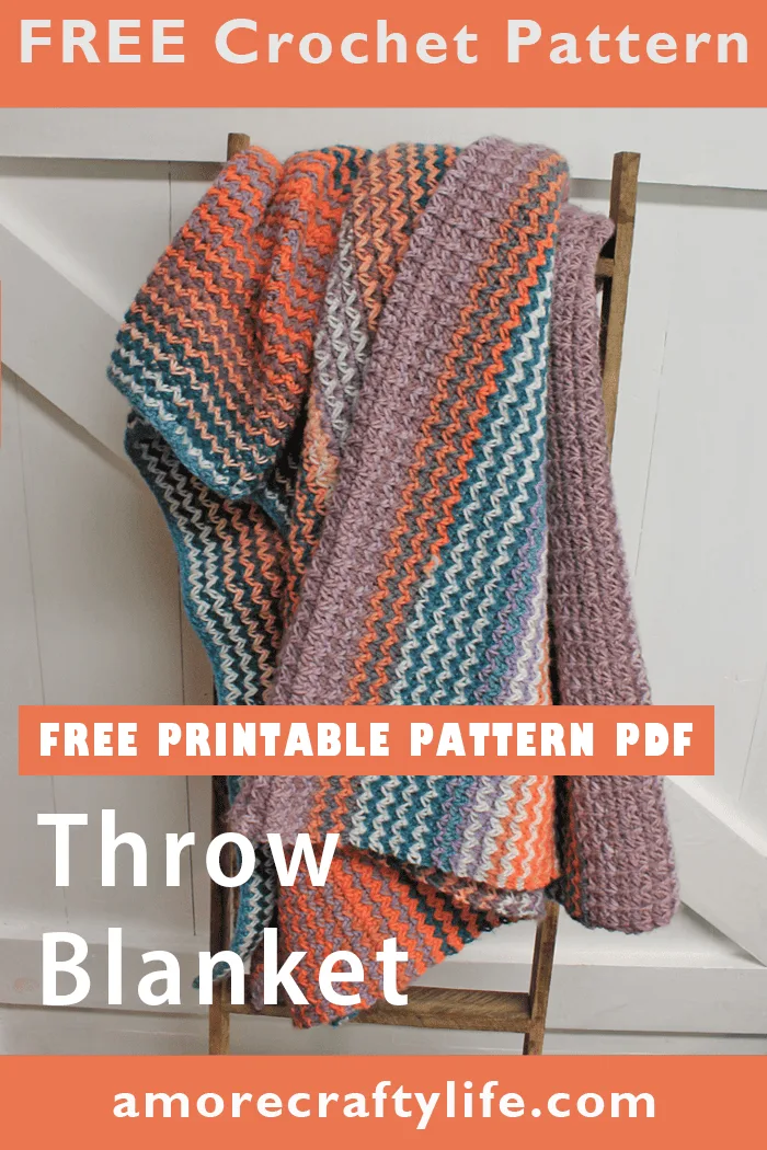 Make this easy colorful crochet blanket pattern. There is a free PDF available.