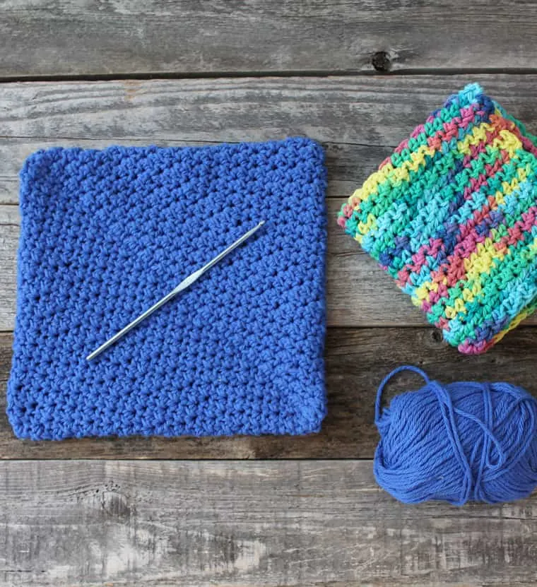 Make an easy double thick potholder crochet pattern.