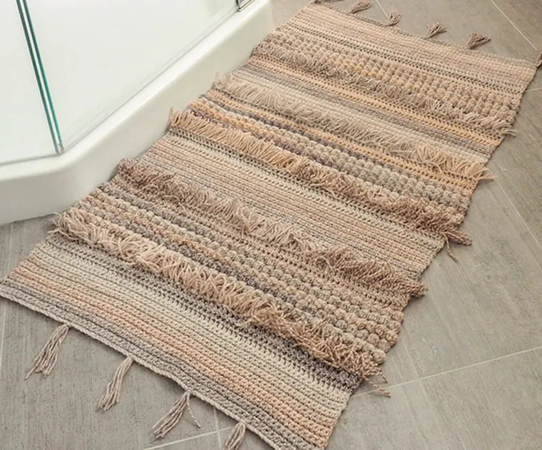 Try this textured crochet pattern for a rug and make your own in your favorite colors.