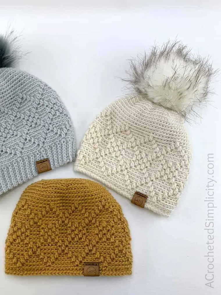 argyle beanie crochet hat pattern using worsted weight yarn