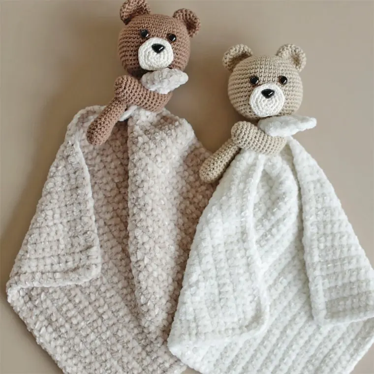 teddy bear crocheted blankie