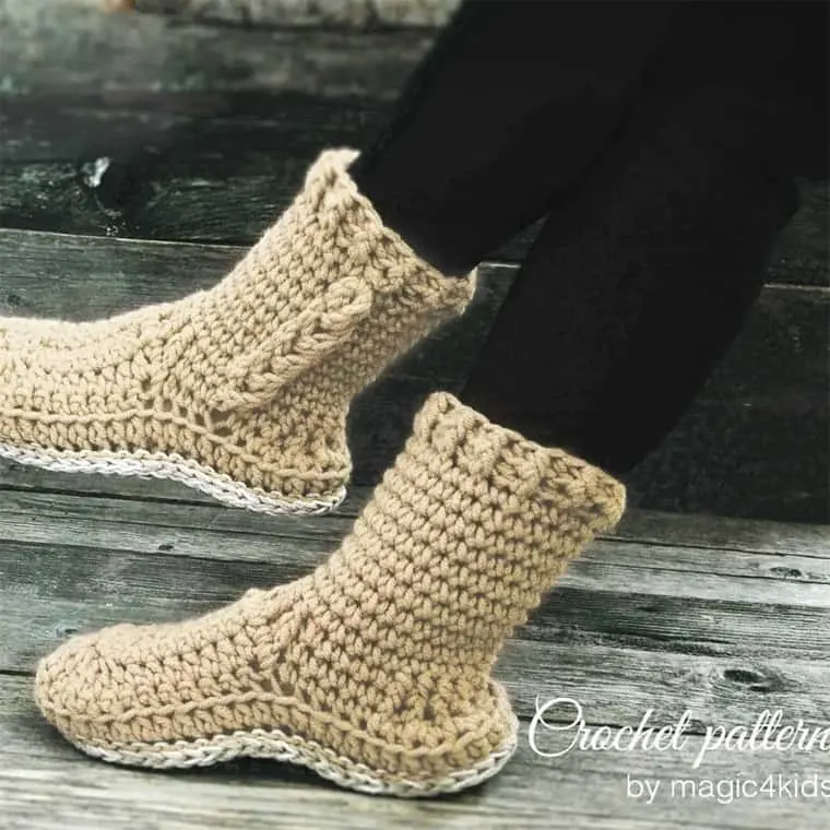 crocheted slippers