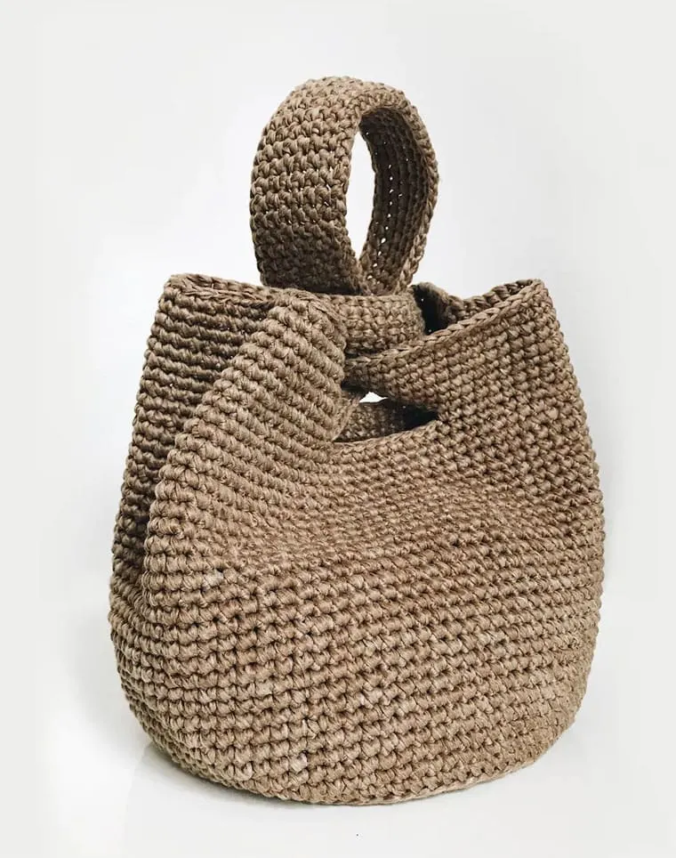 crocheted bucket bag