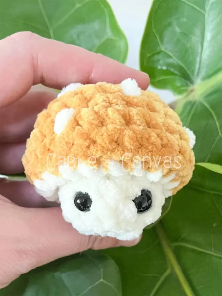 small mushroom crocheted plushie