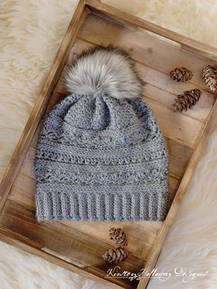 crocheted textured hat pattern 