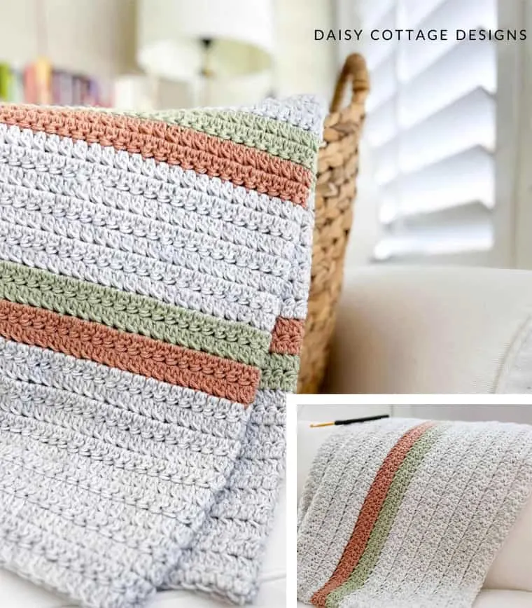 fall crochet blanket pattern with stripes