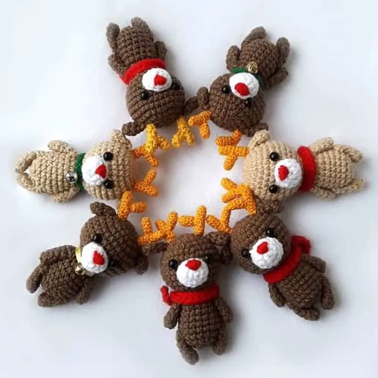 small crochet Rudolph the Red Nose Reindeer 