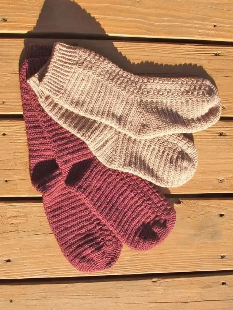 toe up crochet sock pattern