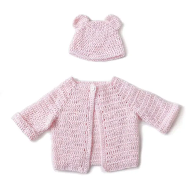 newborn crochet baby jacket and hat pattern