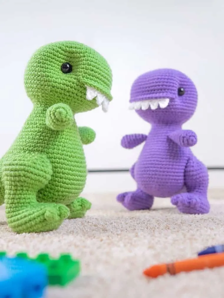 amigirumi crocheted dinosaur