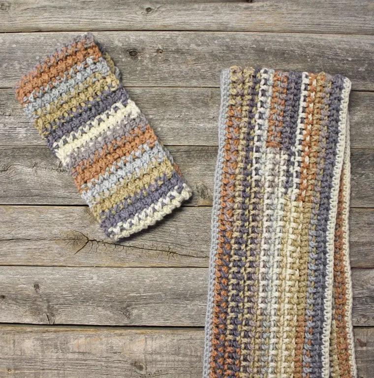 free Brooklin woven ear warmer crochet pattern and scarf
