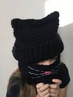 free cat ear beanie cowl & tail crochet pattern