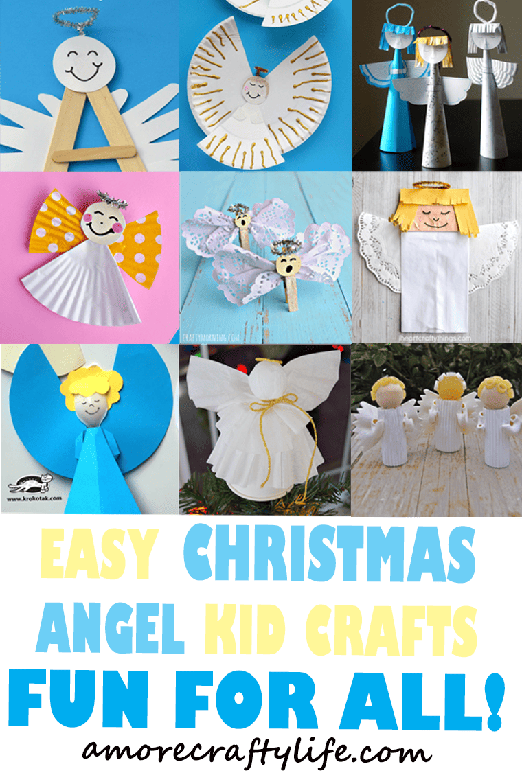 angel kid crafts - christmas kid craft - arts and crafts activities - amorecraftylife.com #kidscraft #craftsforkids #christmas #preschool