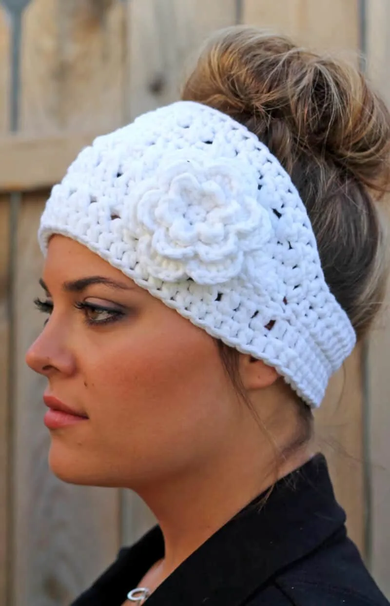 boho flower crochet headband