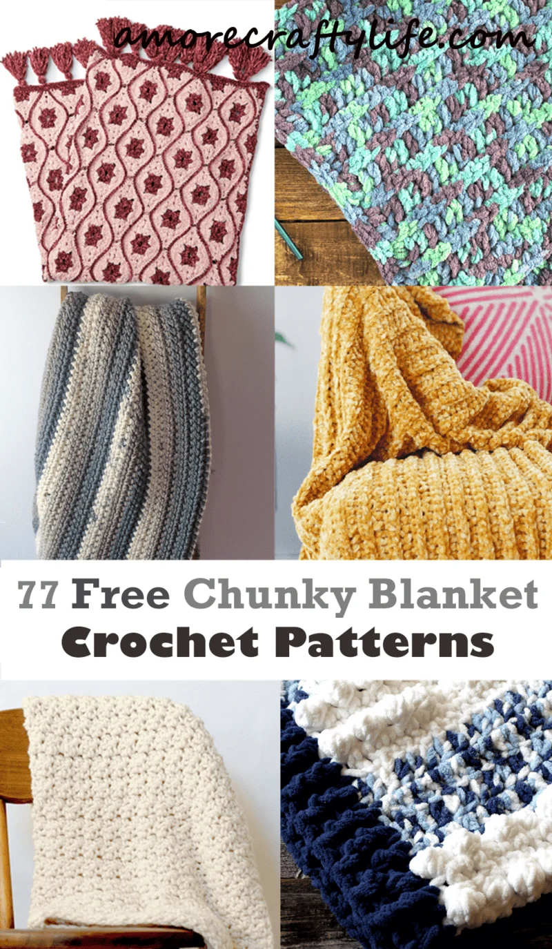 chunky crochet blanket patterns - crochet throw pattern- crochet blanket pattern - baby blanket - free crochet blanket - bernat blanket yarn amorecraftylife.com #crochet #crochetpattern #freecrochetpattern #crochetblanket