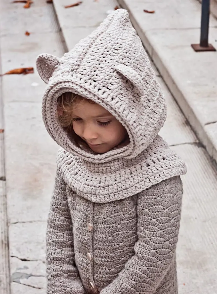 polar bear crocheted hat