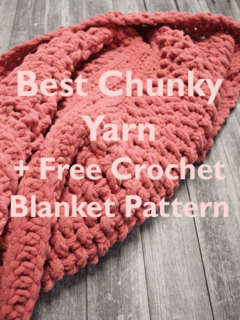 Best chunky yarn Bernat Blanket Yarn Terracotta basketweave blanket