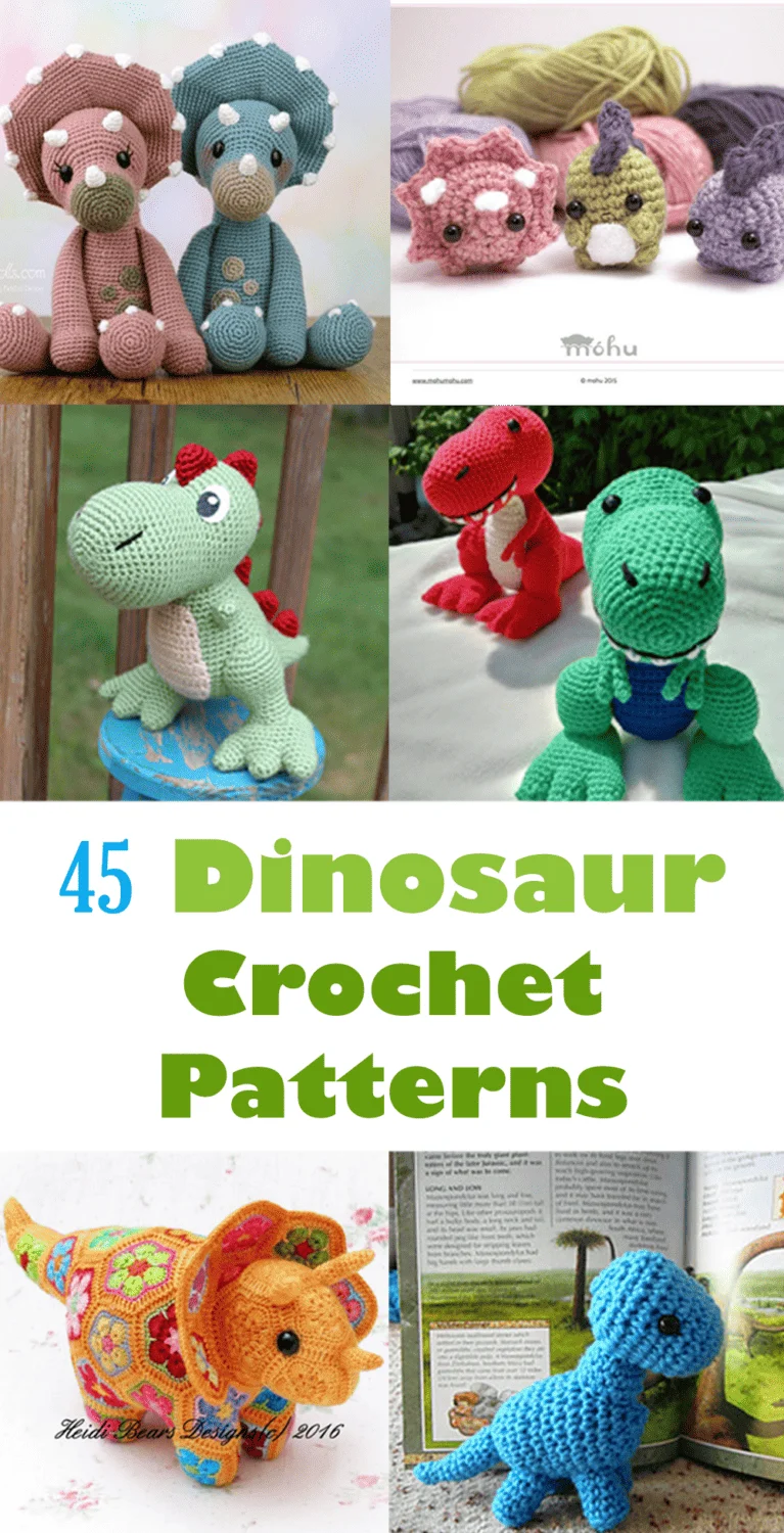 dinosaur crochet patterns - crochet pattern pdf - amigurumi -animal crochet pattern- amorecraftylife.com #crochet #crochetpattern #amigurumi