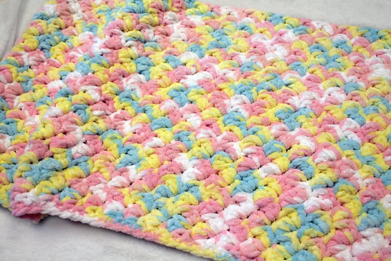 Easy Bernat Baby Blanket Yarn Crochet Pattern Confetti Afghan A More Crafty Life