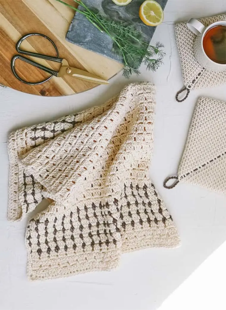 cotton crochet kitchen towel pattern 