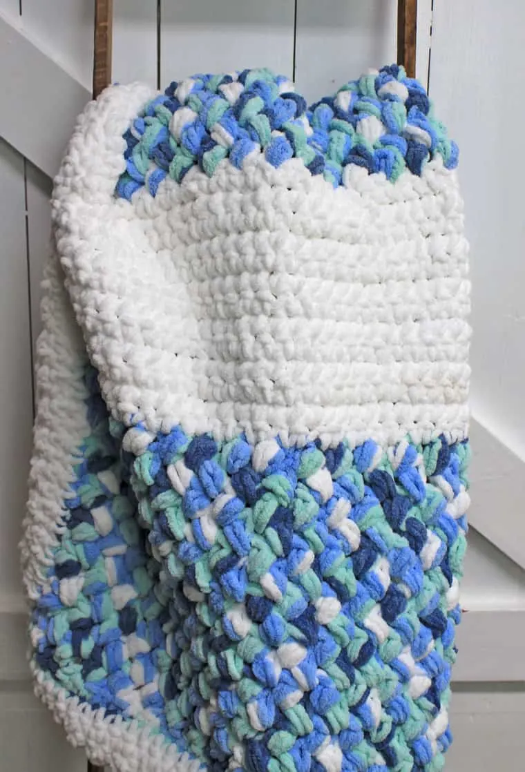bean stitch Bernat Baby Blanket Yarn crochet pattern