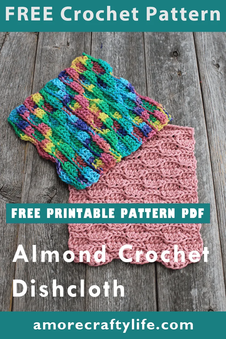 almond crochet stitch dishcloth pattern
