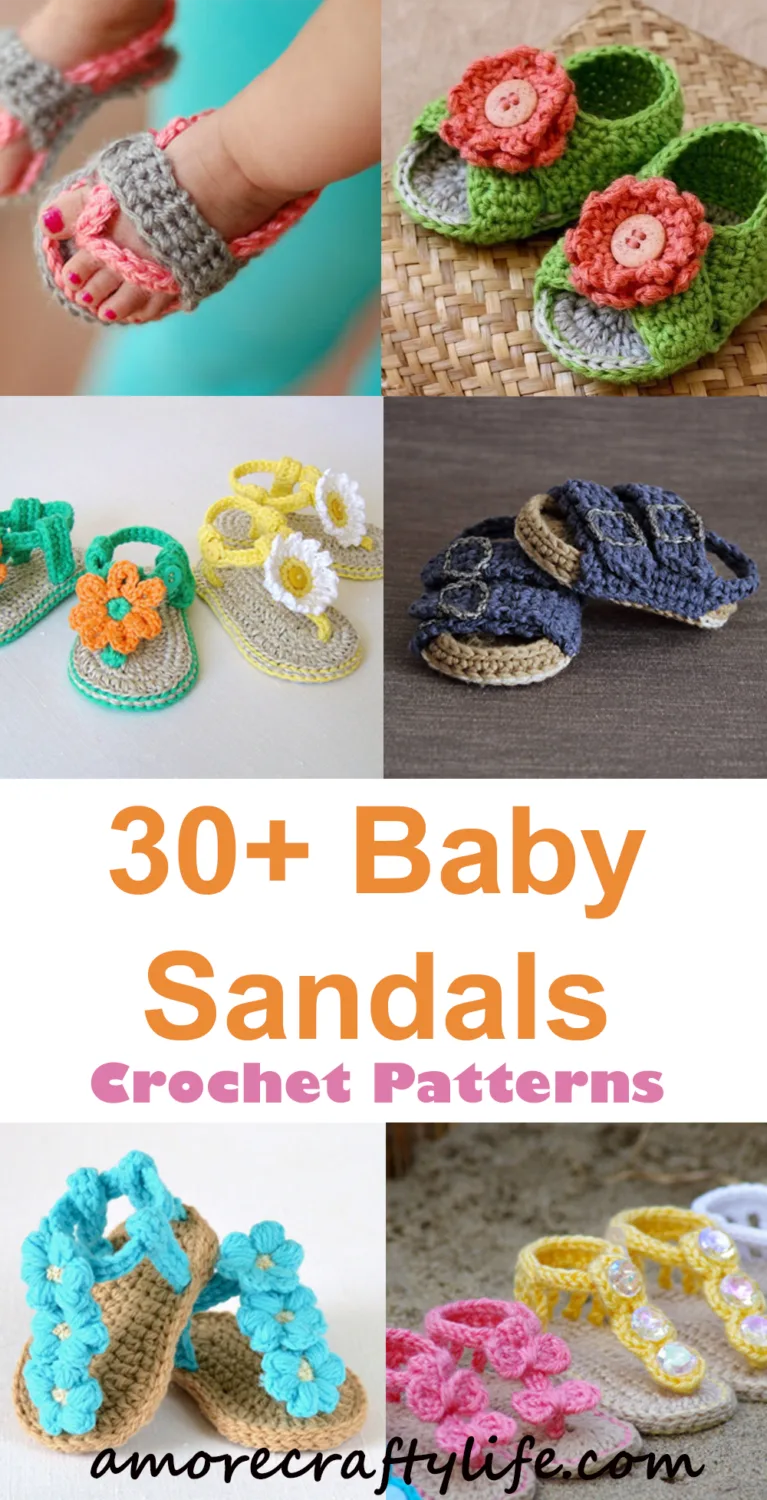 baby sandals crochet patterns - crochet pattern pdf - baby shoes crochet patterns - baby booties - amorecraftylife.com #baby #crochet #crochetpattern