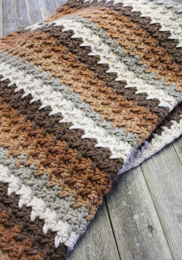 spiked sedge stitch thick chunky yarn crochet blanket pattern
