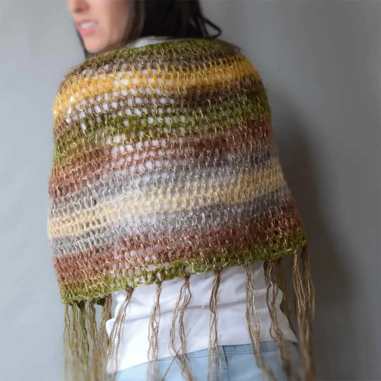 one skein boho crochet shawl