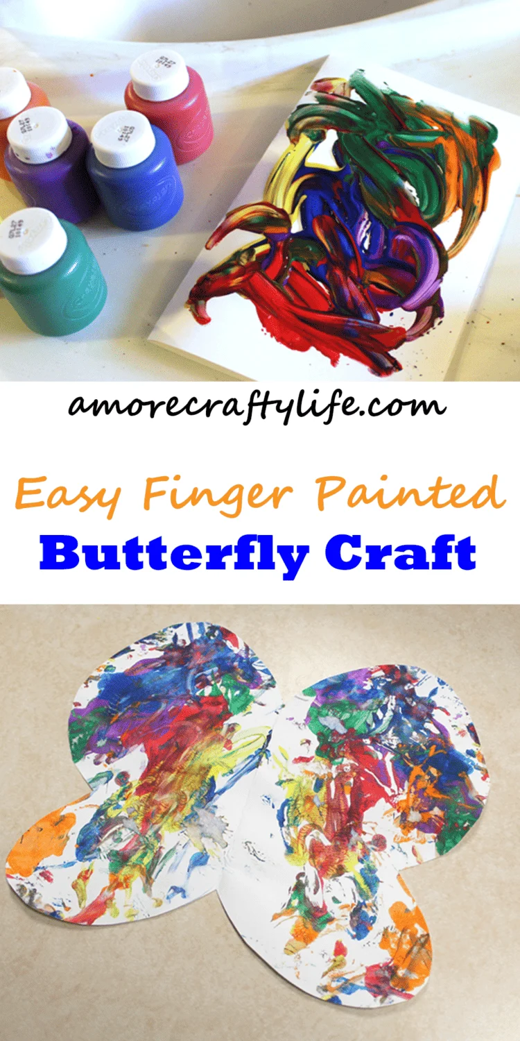 painted rainbow butterfly craft for kids