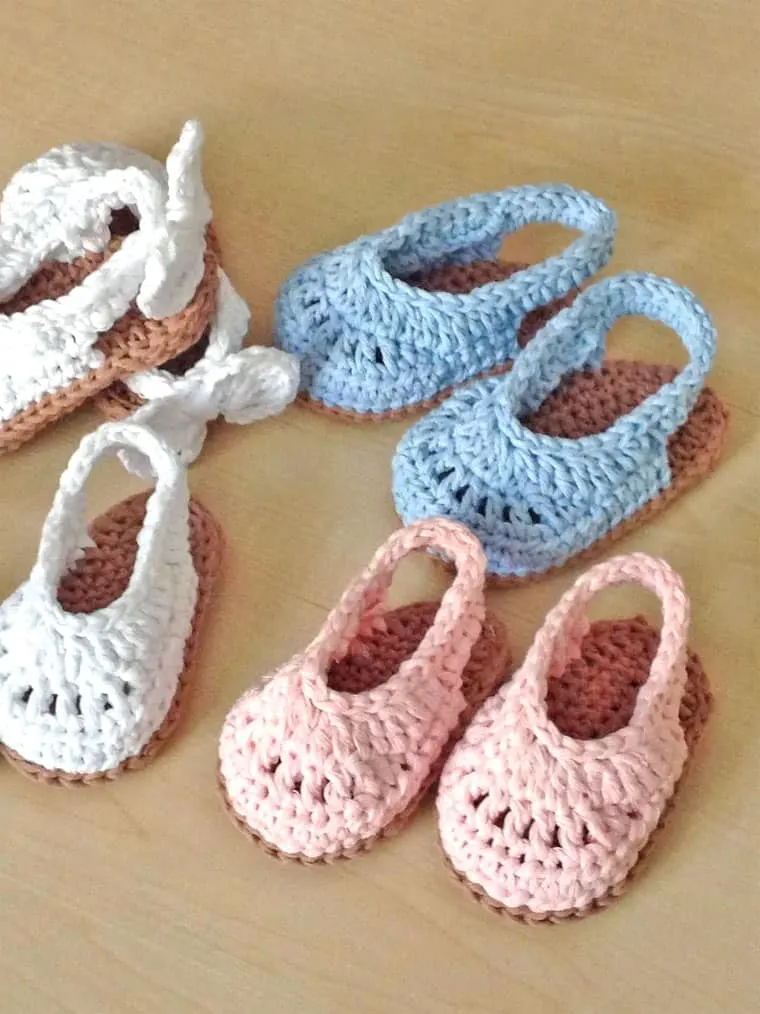 crocheted summer baby sandals