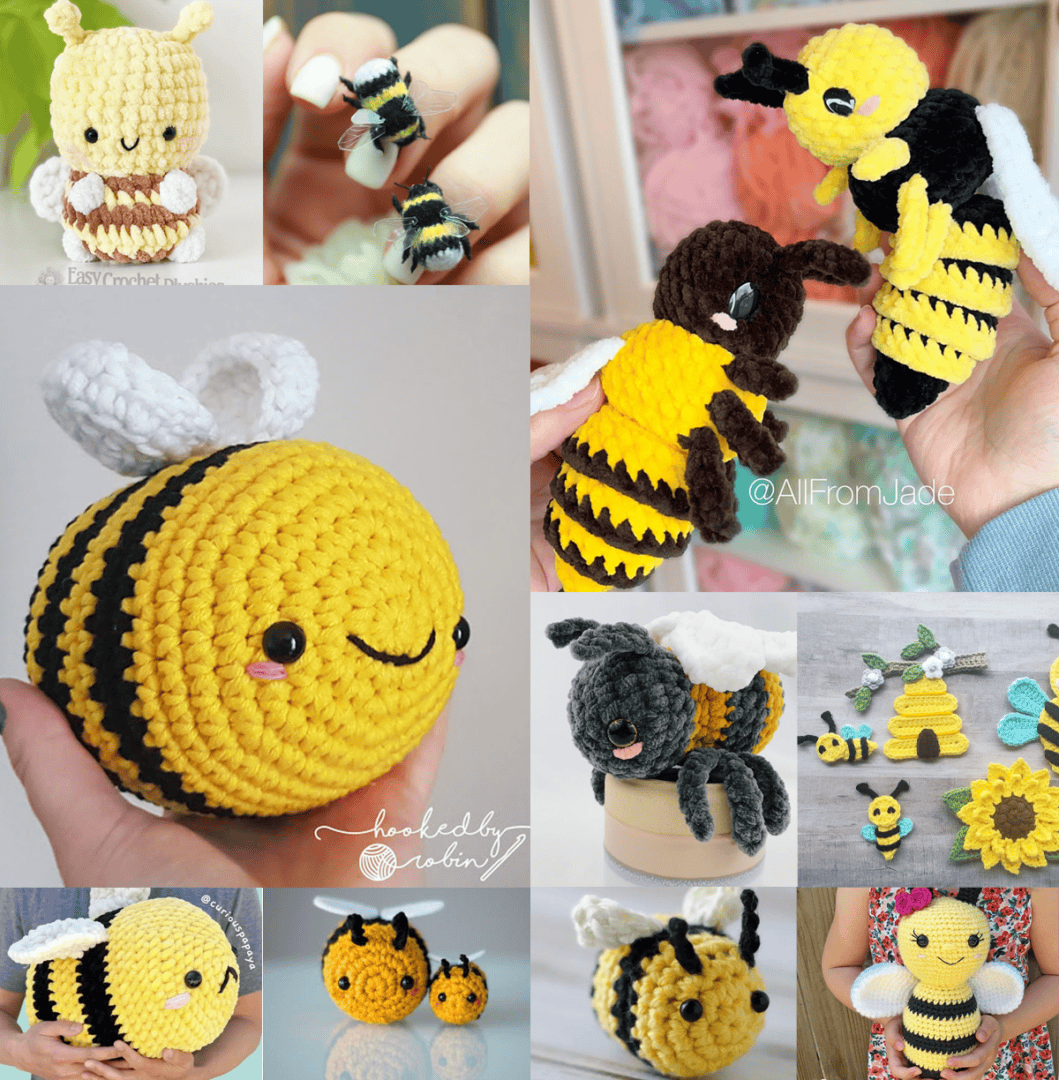 15 Cute Bumblebee Crochet Patterns: Quick Bee Projects - A More Crafty Life