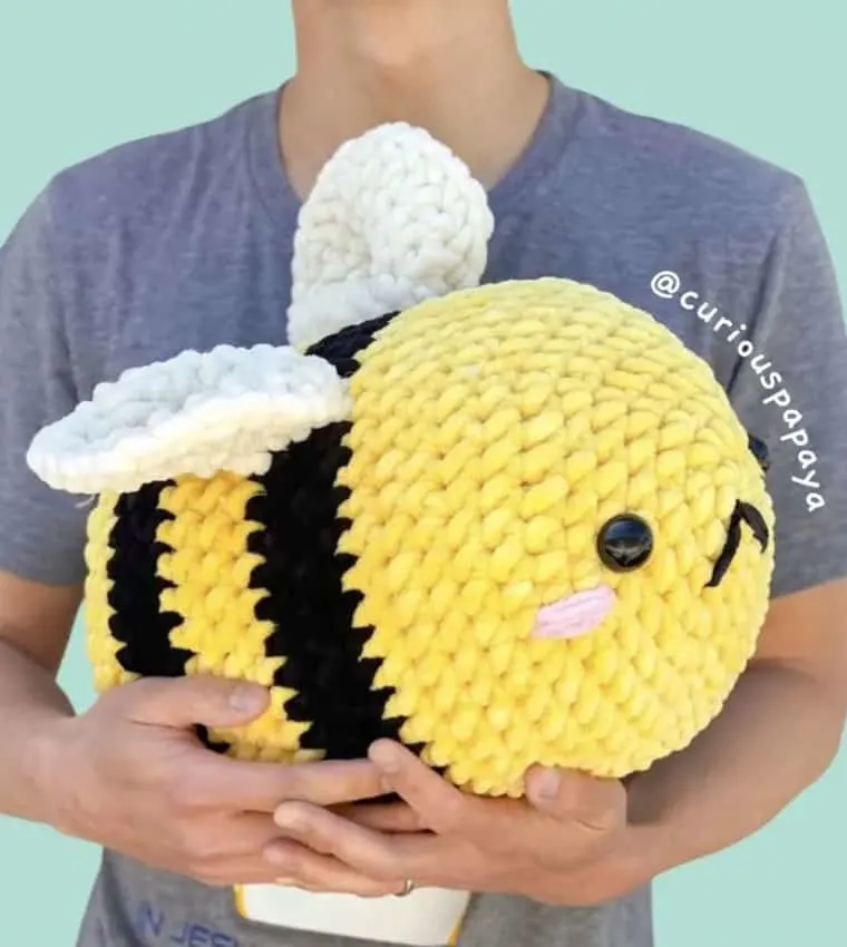 extra large crocheted bee plushie